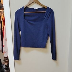 Chic Navy Long Sleeve Women's Top